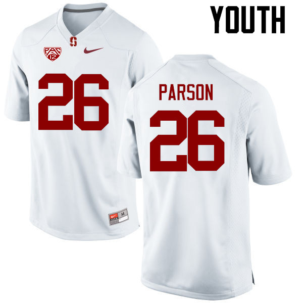 Youth Stanford Cardinal #26 J.J. Parson College Football Jerseys Sale-White